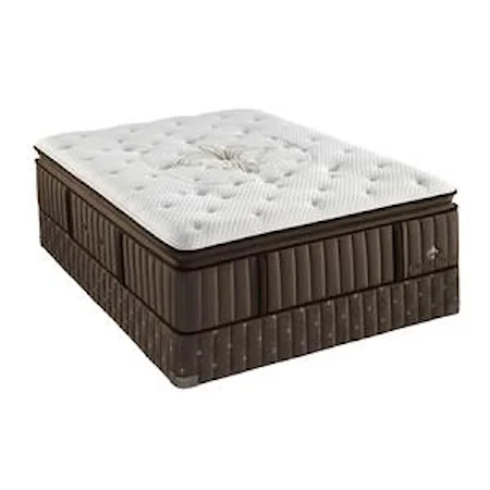 Queen Firm Euro Pillow Top Mattress and Low Profile Box Spring